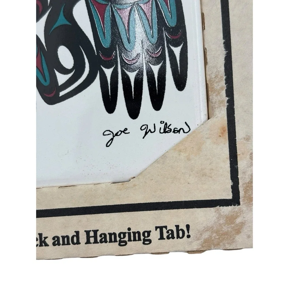 Joe Wilson Ceramic Trivet Wall Plaque Raven Bird Design Indigenous Art Canada